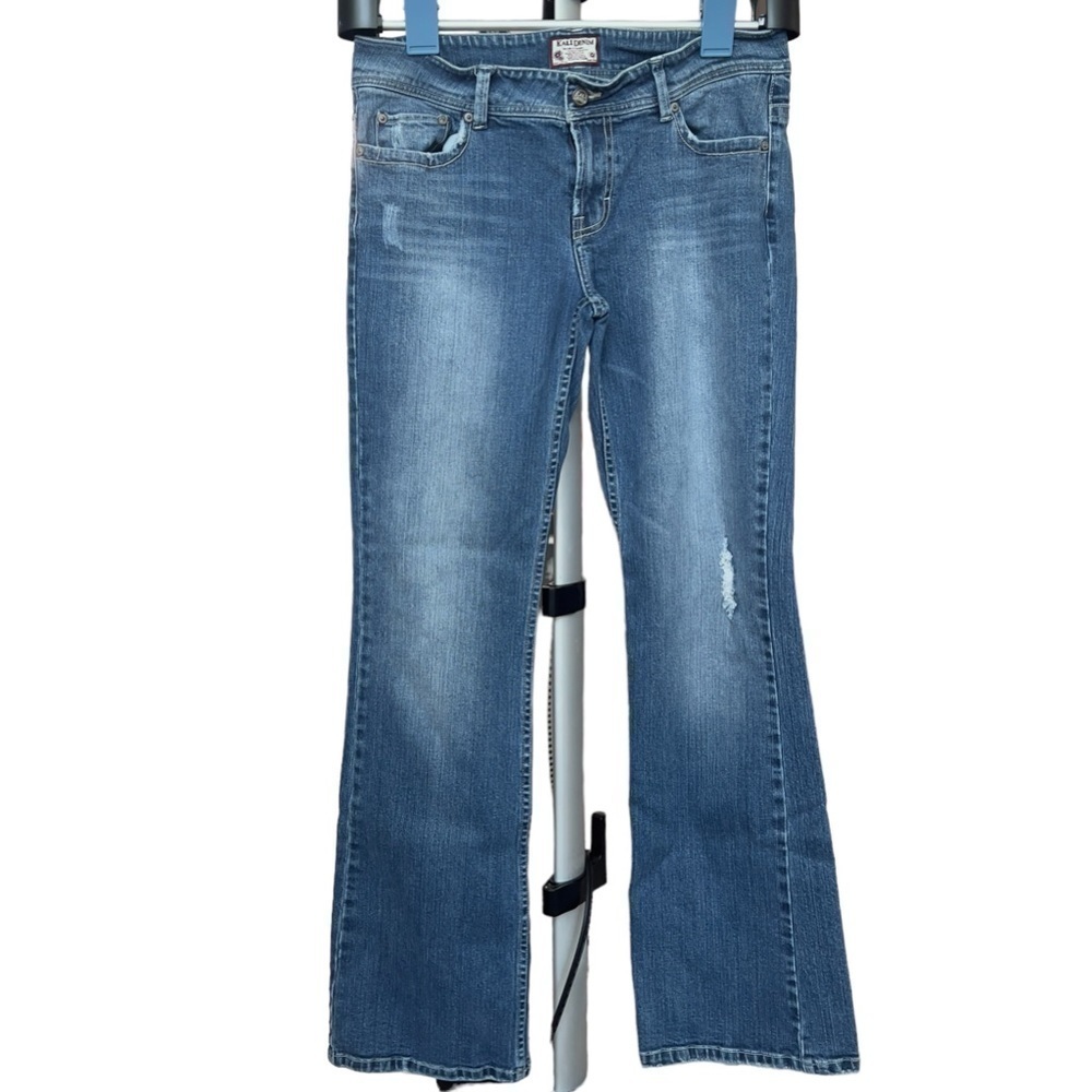 Kali Denim Women’s Size 13 Medium Wash Embroidered Pocket Boot Cut Denim Jeans - Picture 2 of 11